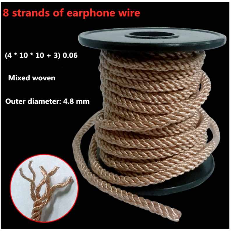 Kohandatud kõrvaklappide traat, base wire 8 trass 560 vask -pinnatud hõbe segatud traat DIY kõrvaklappide pikendusjuhtme uuendusjuhe